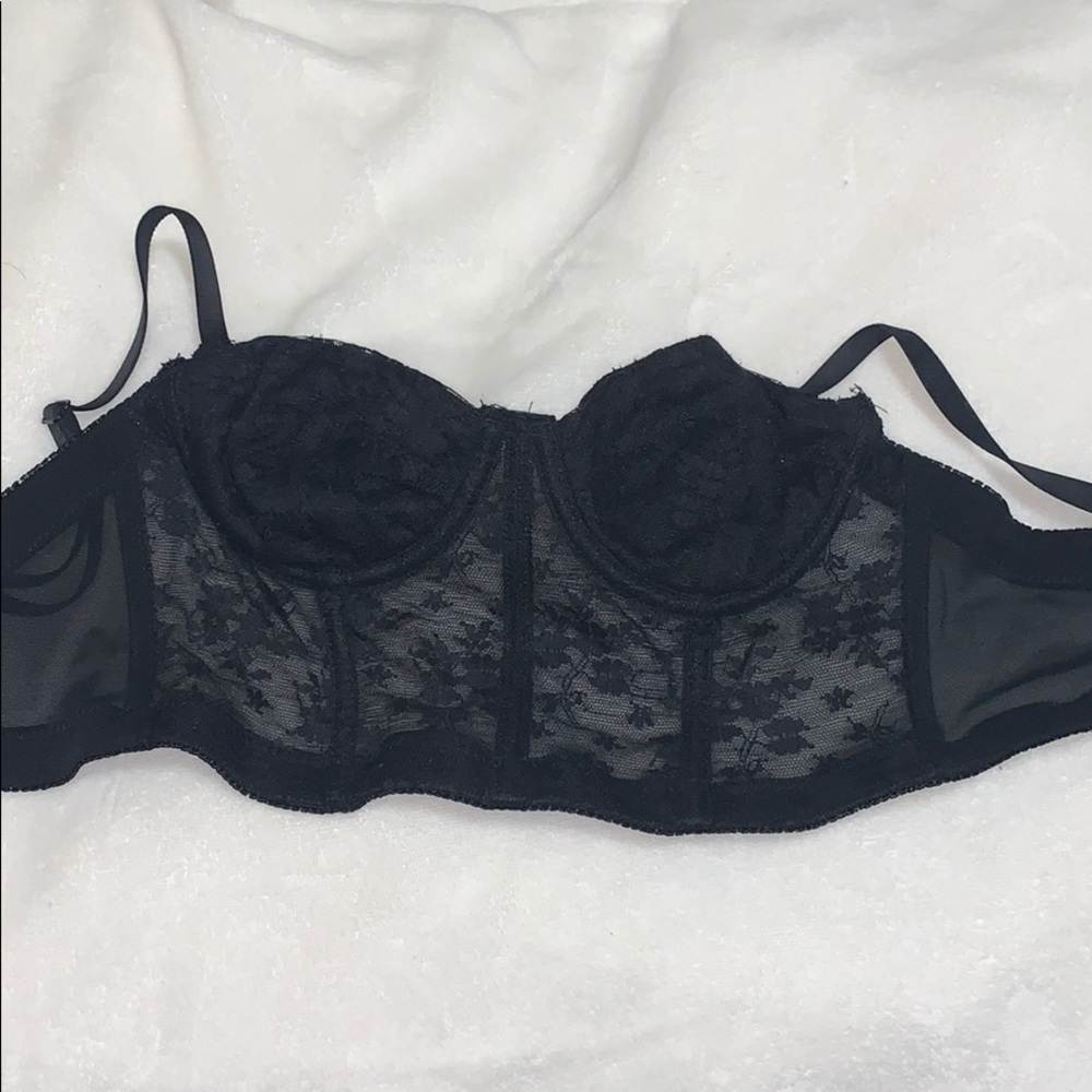 Sexy black corset bralette